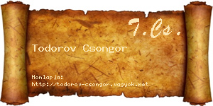 Todorov Csongor névjegykártya